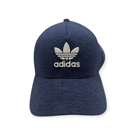 Adidas Navy Blue Cotton Blend Solid‎ Embroidered Casual Snapback Adjustable - Picture 1 of 7